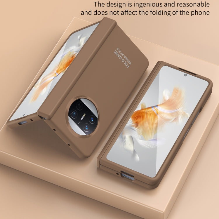 For Huawei Mate X3 Extraordinary Series Hinged Folding Full Coverage Phone Case with Pen Slot & Stylus(Coffee)