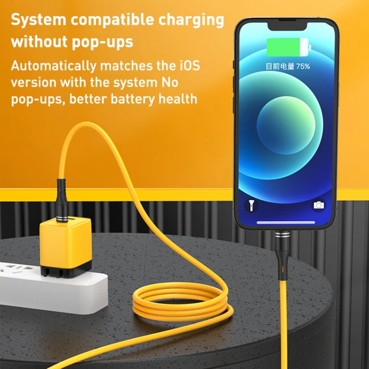 USB to 8 Pin Liquid Silicone Charging Data Cable, Length: 1.2m(Yellow)