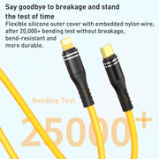 USB to 8 Pin Liquid Silicone Charging Data Cable, Length: 1.2m(Yellow)