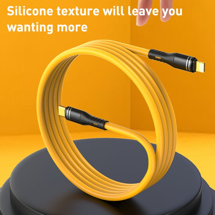 USB to 8 Pin Liquid Silicone Charging Data Cable, Length: 1.2m(Yellow)