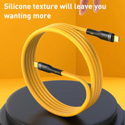 USB to 8 Pin Liquid Silicone Charging Data Cable, Length: 1.2m(Yellow)