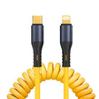 XJ-U101 USB-C / Type-C to 8 Pin Spring Charging Data Cable, Length: 1.5m(Yellow) - 2 in 1 Cable by PMC TechLife | Online Shopping South Africa | PMC TechLife | Buy Now Pay Later Mobicred