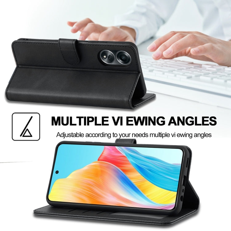 For OPPO A18 4G / A38 4G LC.IMEEKE Calf Texture Horizontal Flip Leather Case(Black)