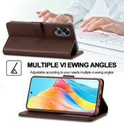 For OPPO Reno8 T 4G LC.IMEEKE Calf Texture Horizontal Flip Leather Case(Brown)