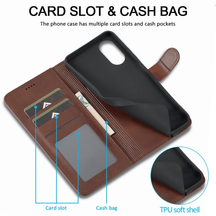For OPPO Reno8 T 4G LC.IMEEKE Calf Texture Horizontal Flip Leather Case(Brown)