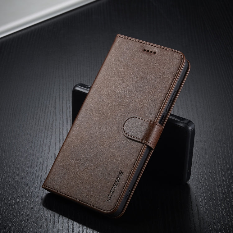 For Realme C55 LC.IMEEKE Calf Texture Horizontal Flip Leather Case(Brown)