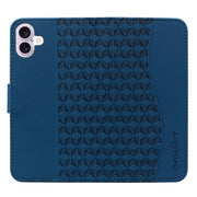 For iPhone 16 Business Diamond Buckle Leather Phone Case with Lanyard(Royal Blue)