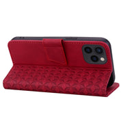 For iPhone 16 Pro Business Diamond Buckle Leather Phone Case with Lanyard(Wine Red)