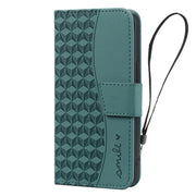 For iPhone 16 Pro Max Business Diamond Buckle Leather Phone Case with Lanyard(Green)