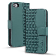For iPhone 16e Business Diamond Buckle Leather Phone Case with Lanyard(Green)