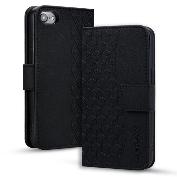 For iPhone 16e Business Diamond Buckle Leather Phone Case with Lanyard(Black)
