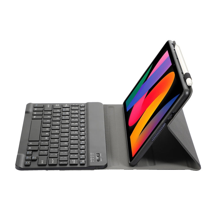 For Xiaomi Redmi Pad SE 11 inch A0N9 Lambskin Texture Ultra-thin Detachable Bluetooth Keyboard Leather Case(Black)