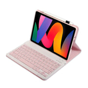 For Xiaomi Redmi Pad SE 11 inch A0N9 Lambskin Texture Ultra-thin Detachable Bluetooth Keyboard Leather Case(Pink)