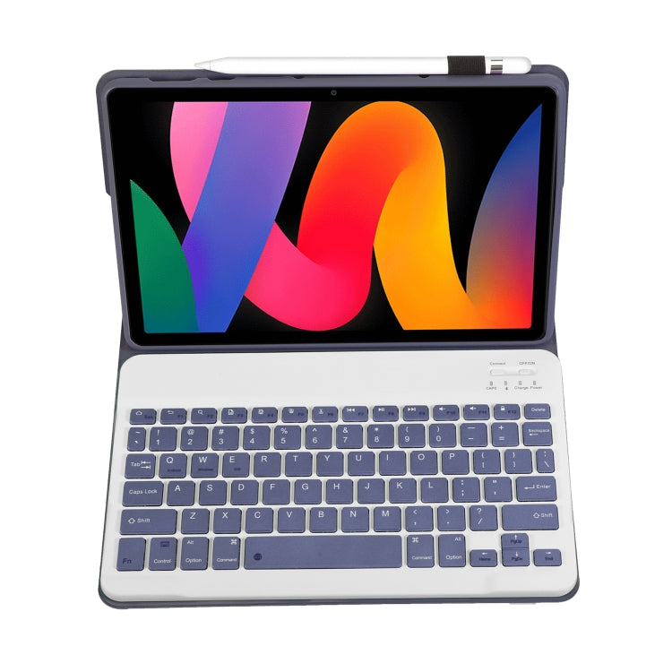 For Xiaomi Redmi Pad SE 11 inch A0N9 Lambskin Texture Ultra-thin Detachable Bluetooth Keyboard Leather Case(Purple)