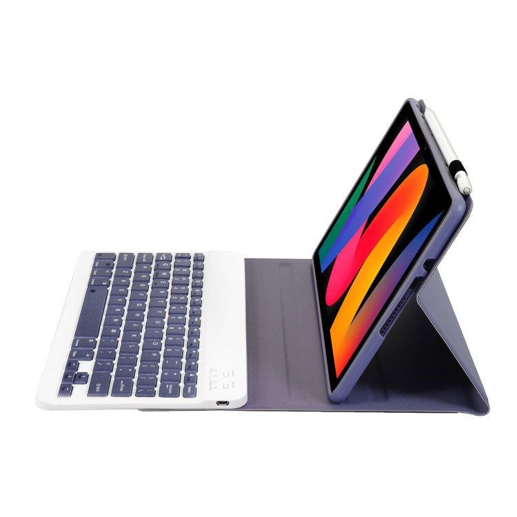 For Xiaomi Redmi Pad SE 11 inch A0N9 Lambskin Texture Ultra-thin Detachable Bluetooth Keyboard Leather Case(Purple)