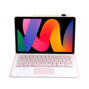 For Xiaomi Redmi Pad SE 11 inch A0N9-A Lambskin Texture Ultra-thin Detachable Bluetooth Keyboard Leather Case with Touchpad(Pink)