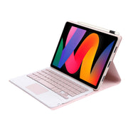 For Xiaomi Redmi Pad SE 11 inch A0N9-A Lambskin Texture Ultra-thin Detachable Bluetooth Keyboard Leather Case with Touchpad(Pink)