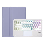 For Xiaomi Redmi Pad SE 11 inch A0N9-AS Lambskin Texture Ultra-thin Detachable Backlight Bluetooth Keyboard Leather Case with Touchpad(Purple)