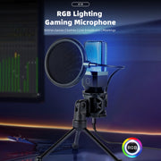 Yanmai X1R E-Sports Gaming Desktop Microphone with RGB Light & Blowout Net