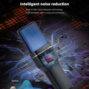 Yanmai SF-777W 2.4G Wireless Gaming Desktop Microphone with RGB Light & Blowout Net