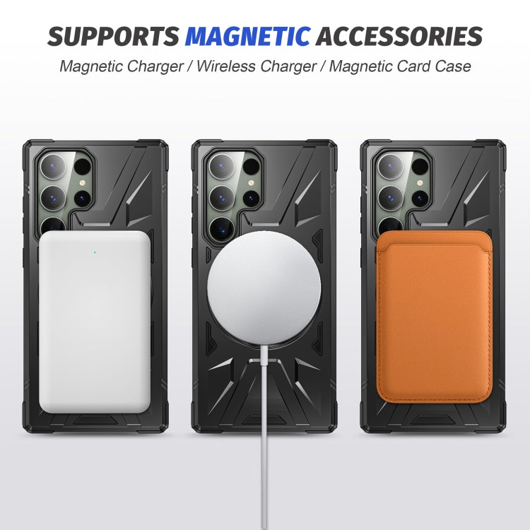 For Samsung Galaxy S23 5G MagSafe Magnetic Shockproof Phone Case with Ring Holder(Black)