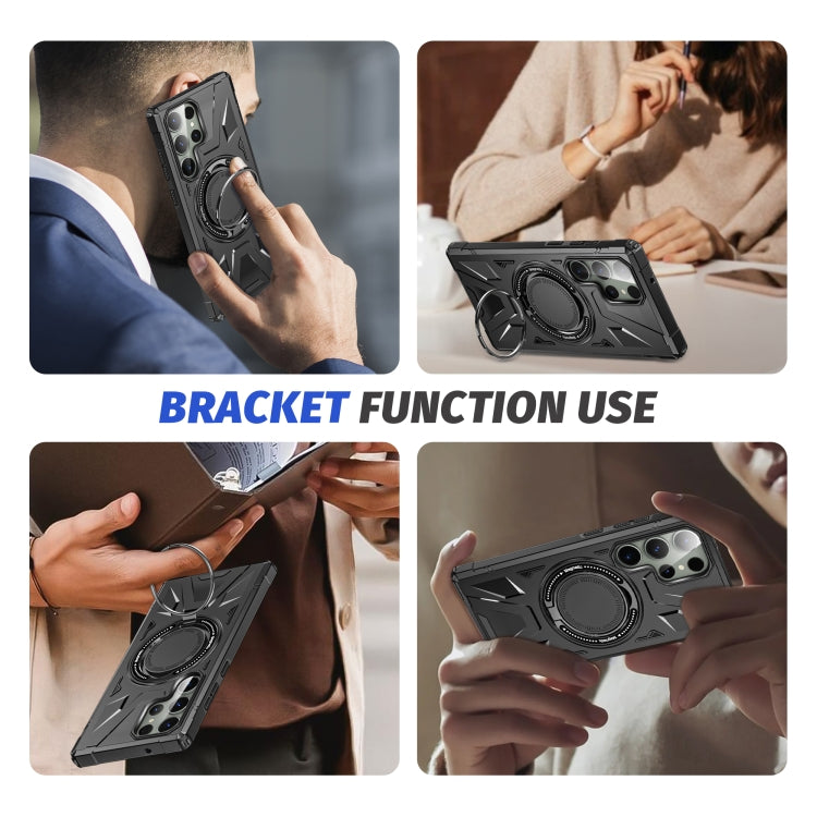 For Samsung Galaxy S23 5G MagSafe Magnetic Shockproof Phone Case with Ring Holder(Black)