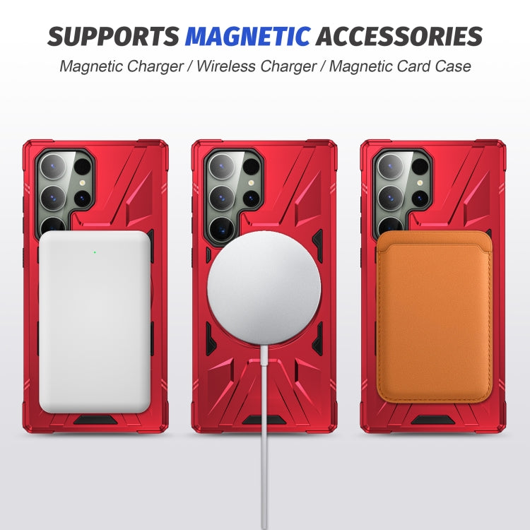 For Samsung Galaxy S23 5G MagSafe Magnetic Shockproof Phone Case with Ring Holder(Red)