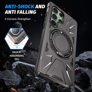 For Samsung Galaxy S23 5G MagSafe Magnetic Shockproof Phone Case with Ring Holder(Dark Grey)
