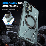 For Samsung Galaxy S23+ 5G MagSafe Magnetic Shockproof Phone Case with Ring Holder(Green)