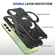 For Samsung Galaxy A54 5G MagSafe Magnetic Shockproof Phone Case with Ring Holder(Black)