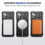 For Samsung Galaxy A54 5G MagSafe Magnetic Shockproof Phone Case with Ring Holder(Black)