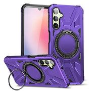 For Samsung Galaxy A54 5G MagSafe Magnetic Shockproof Phone Case with Ring Holder(Purple)