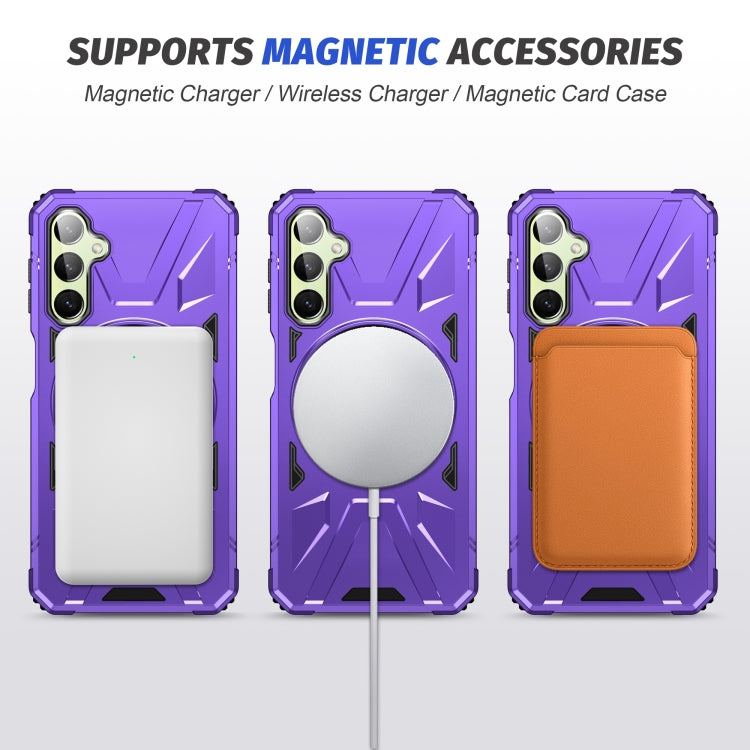 For Samsung Galaxy A54 5G MagSafe Magnetic Shockproof Phone Case with Ring Holder(Purple)