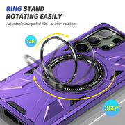 For Samsung Galaxy S24 Ultra 5G MagSafe Magnetic Shockproof Phone Case with Ring Holder(Purple)