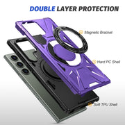 For Samsung Galaxy S24+ 5G MagSafe Magnetic Shockproof Phone Case with Ring Holder(Purple)