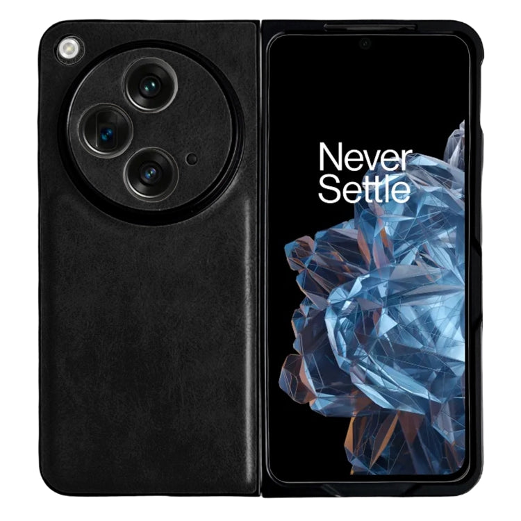 For OPPO Find N3 / OnePlus Open Crazy Horse Texture PU + PC Phone Case(Black)