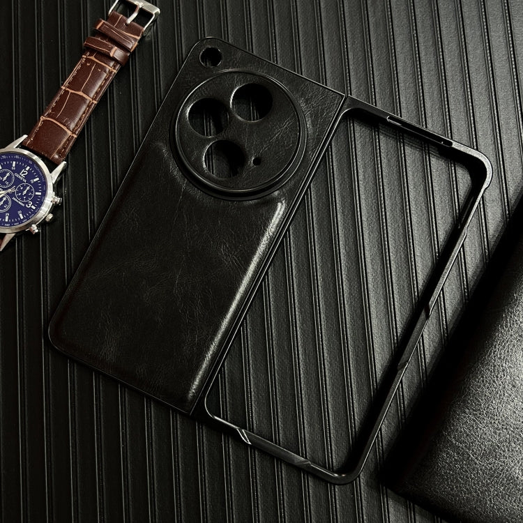 For OPPO Find N3 / OnePlus Open Crazy Horse Texture PU + PC Phone Case(Black)