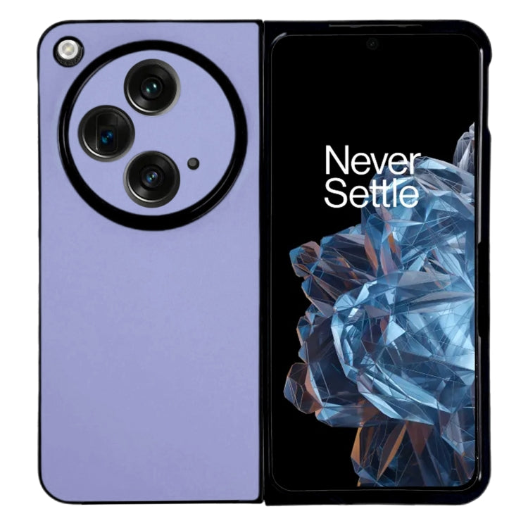 For OPPO Find N3 / OnePlus Open Morandi Solid Color Leather Texture Phone Case(Purple)