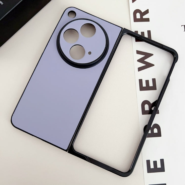 For OPPO Find N3 / OnePlus Open Morandi Solid Color Leather Texture Phone Case(Purple)