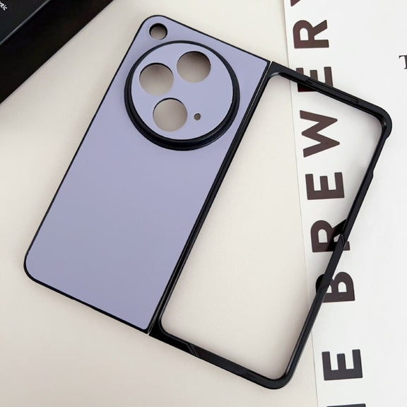 For OPPO Find N3 / OnePlus Open Morandi Solid Color Leather Texture Phone Case(Purple)