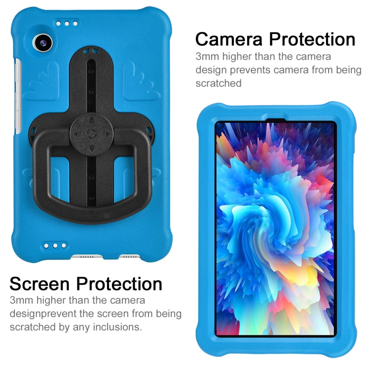 For Samsung Galaxy Tab A9 Shield 360 Rotation Handle EVA Shockproof PC Tablet Case(Blue Black)