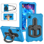 For Samsung Galaxy Tab A9 Shield 360 Rotation Handle EVA Shockproof PC Tablet Case(Blue Black)