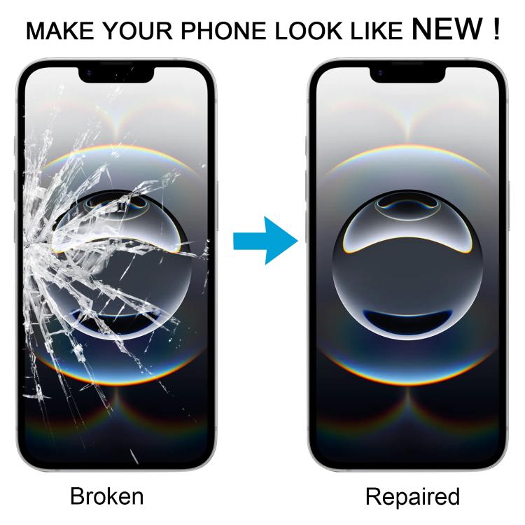 For iPhone 16e Front Screen Outer Glass Lens with OCA Optically Clear Adhesive
