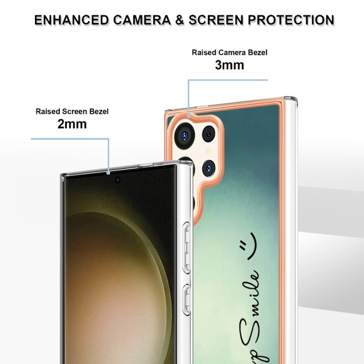 For Samsung Galaxy S24 Ultra 5G Electroplating Marble Dual-side IMD Phone Case(Smile)