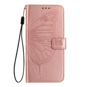 For Honor Magic6 Pro 5G Global Embossed Butterfly Leather Phone Case(Rose Gold)