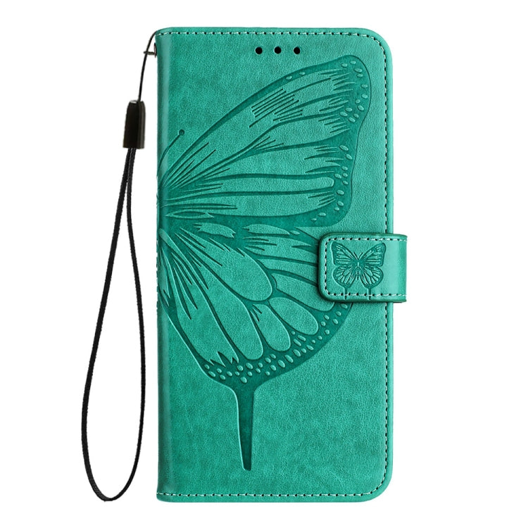 For Honor Magic6 Pro 5G Global Embossed Butterfly Leather Phone Case(Green)