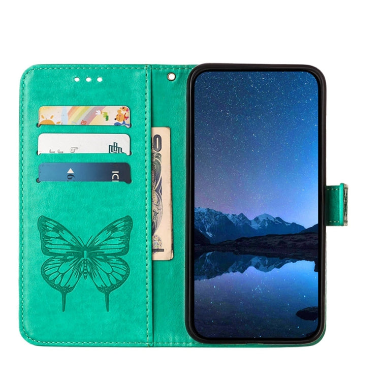 For Honor Magic6 Pro 5G Global Embossed Butterfly Leather Phone Case(Green)