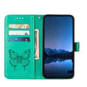 For Honor Magic6 Pro 5G Global Embossed Butterfly Leather Phone Case(Green)