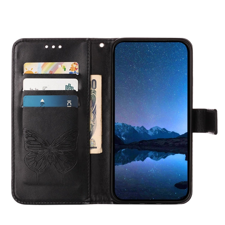 For Honor Magic6 Pro 5G Global Embossed Butterfly Leather Phone Case(Black)