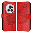 For Honor Magic6 Pro 5G Global Embossed Butterfly Leather Phone Case(Red) - Honor Cases by PMC Jewellery | Online Shopping South Africa | PMC Jewellery | Buy Now Pay Later Mobicred
